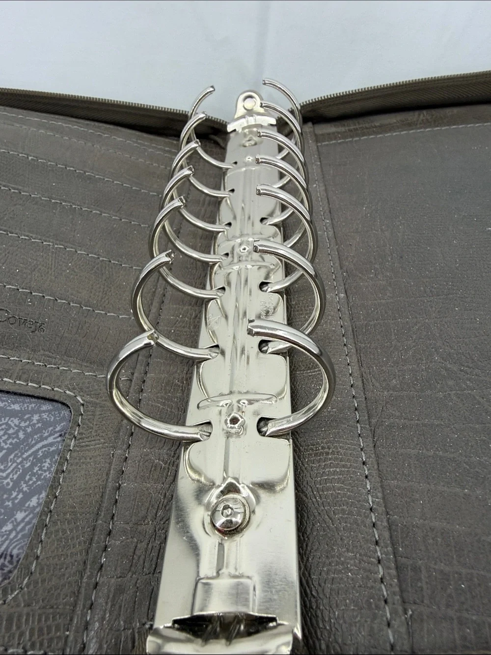Franklin Covey Faux Croc Classic Zip Planner Binder Case Organizer, 7 ring, 1.5